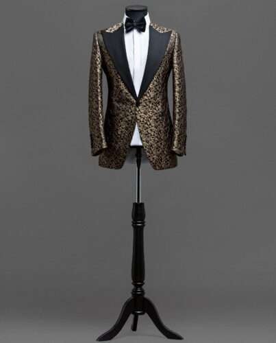 gold custom made suit