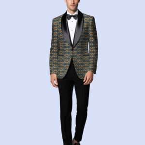 Tuxedo Jacket | Yellow & Dark Green